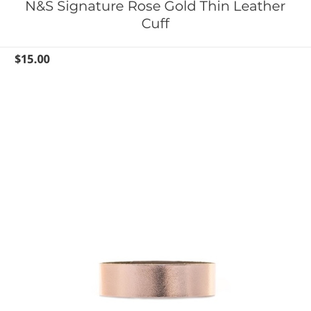 Nickel & Suede Signature Rose Gold Leather Cuff
